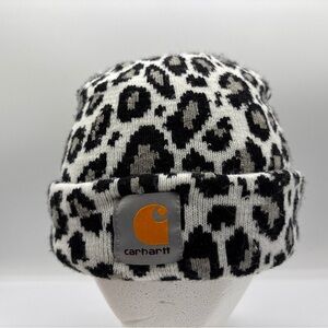 Carhartt Youth/Toddler Grey/Black Leopard Print Cuffed Beanie
